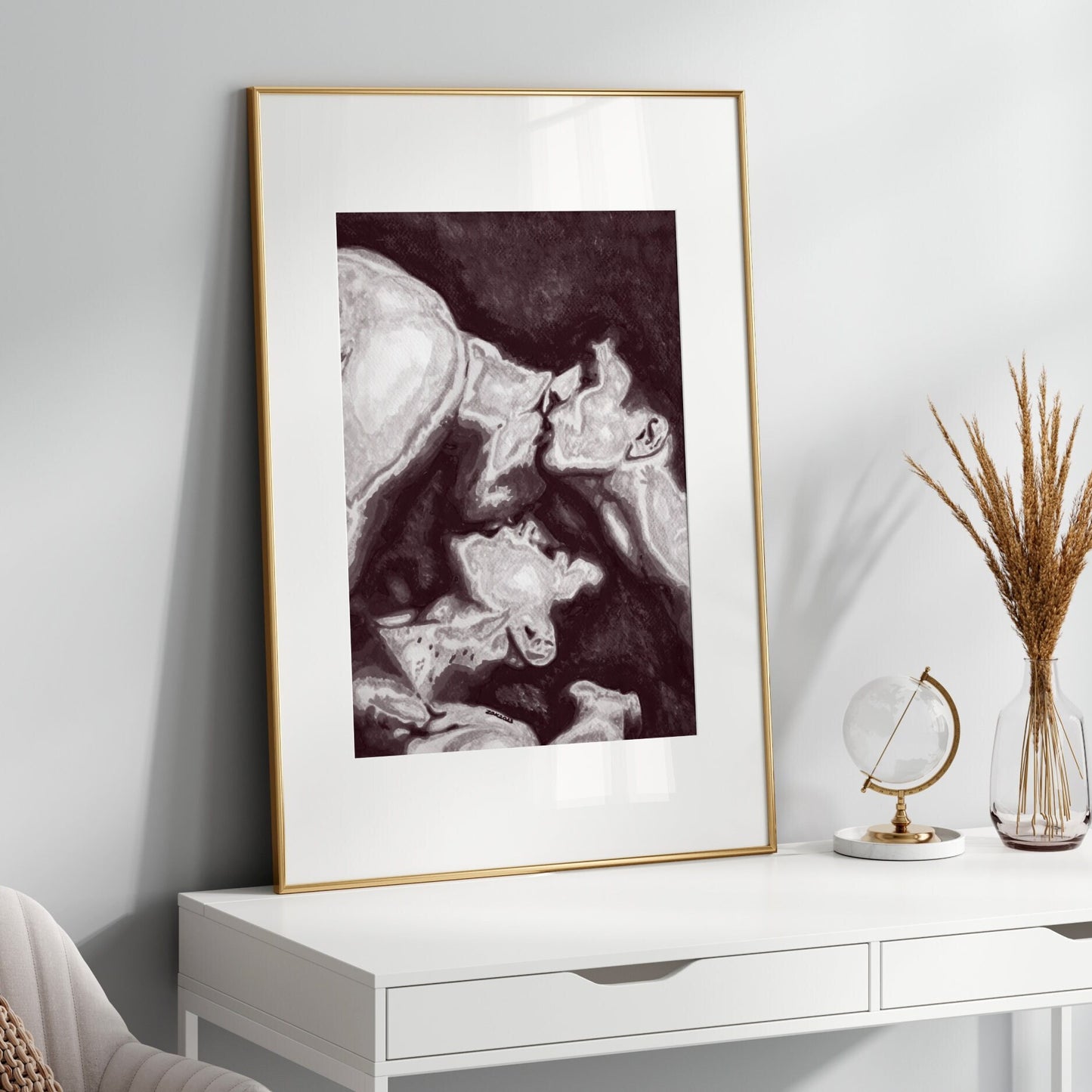 3Sum Kiss | Gay nude art Print