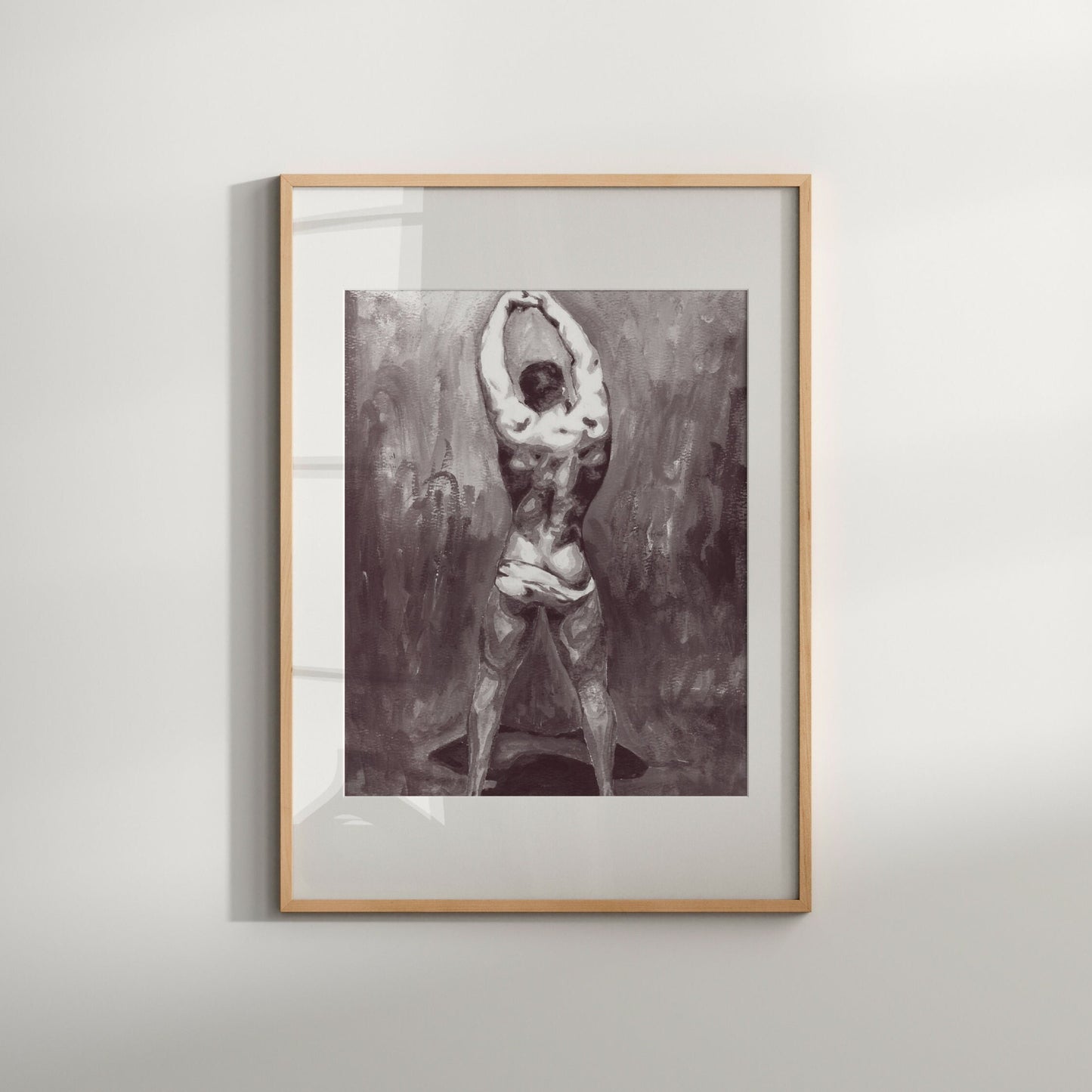 Adam in the Garden of Eden  (B&W) | Gay nude art Print