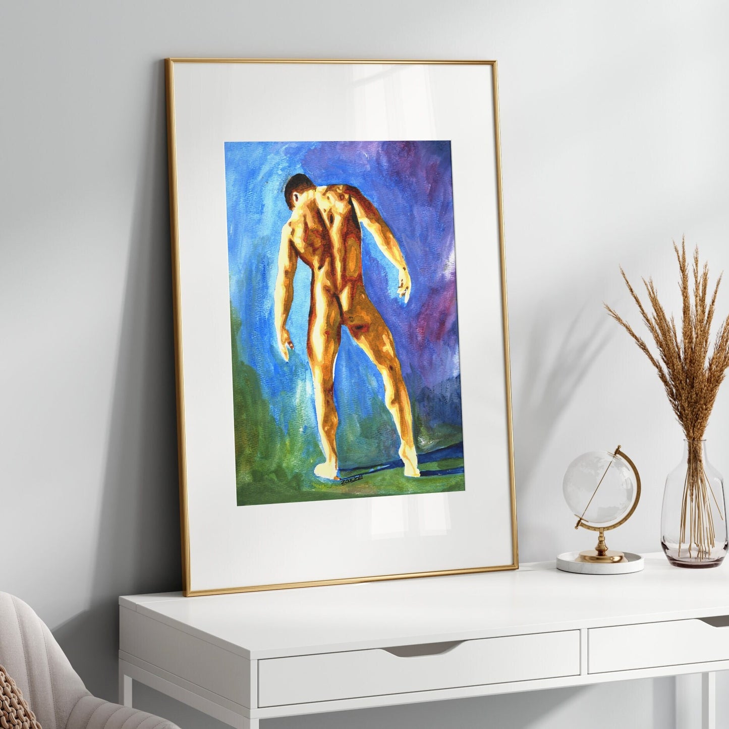 Adam in the Garden of Eden | Gay nude art Print