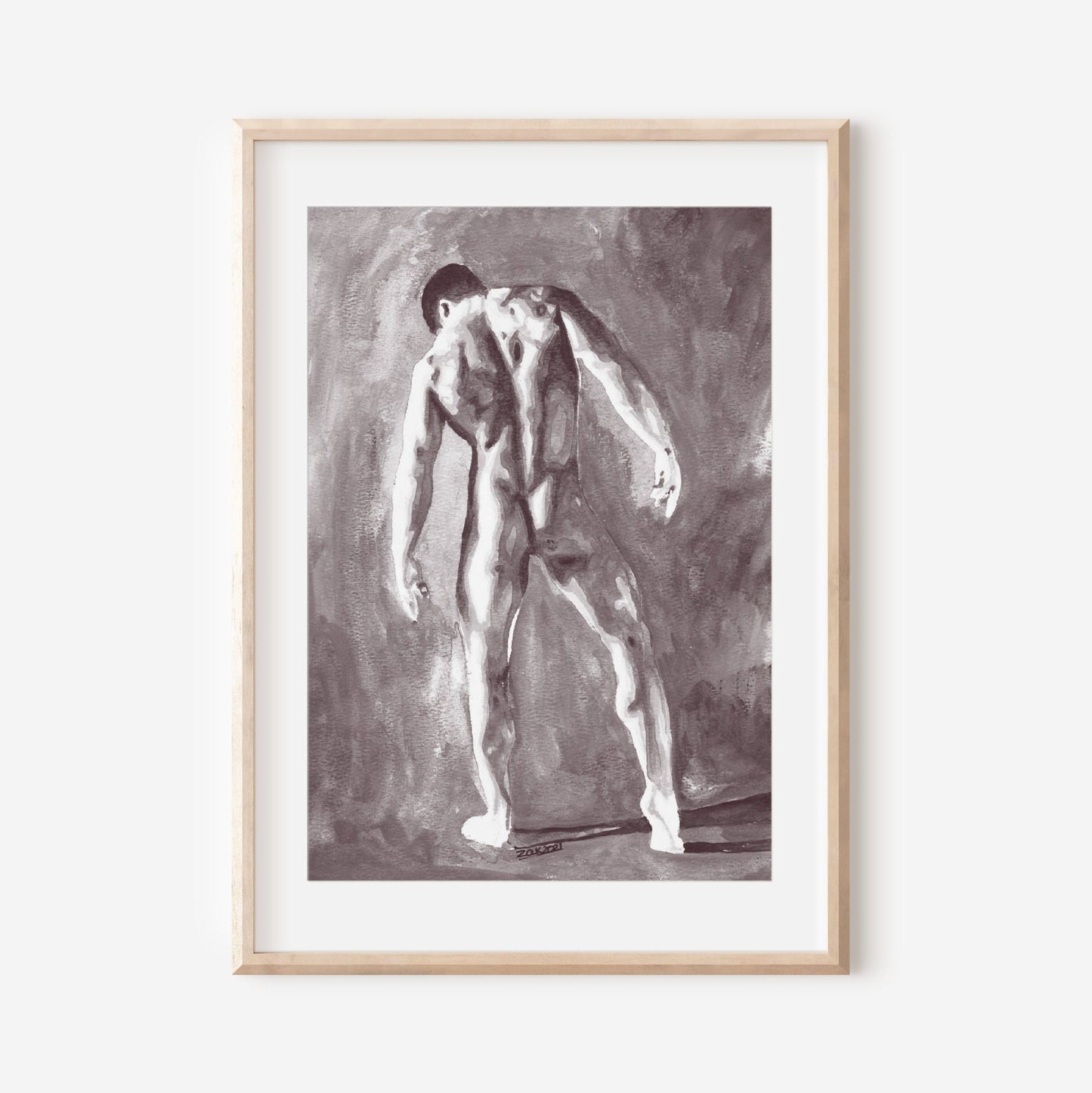 Adam in the Garden of Eden (B&W) | Gay nude art Print