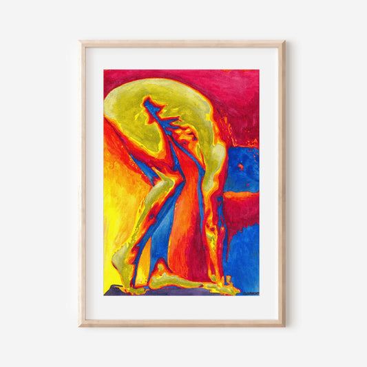 Full Frontal Nudity Gay Male Art Print | Homoerotic Art Watercolor Art | South Beach Art queer art