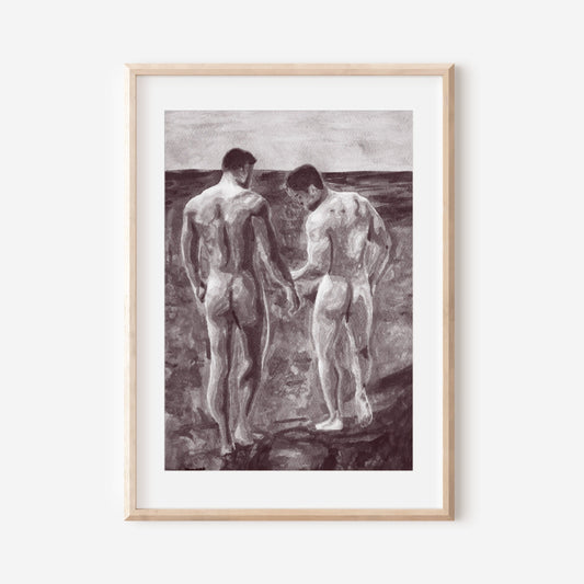Couple on Beach (B&W)