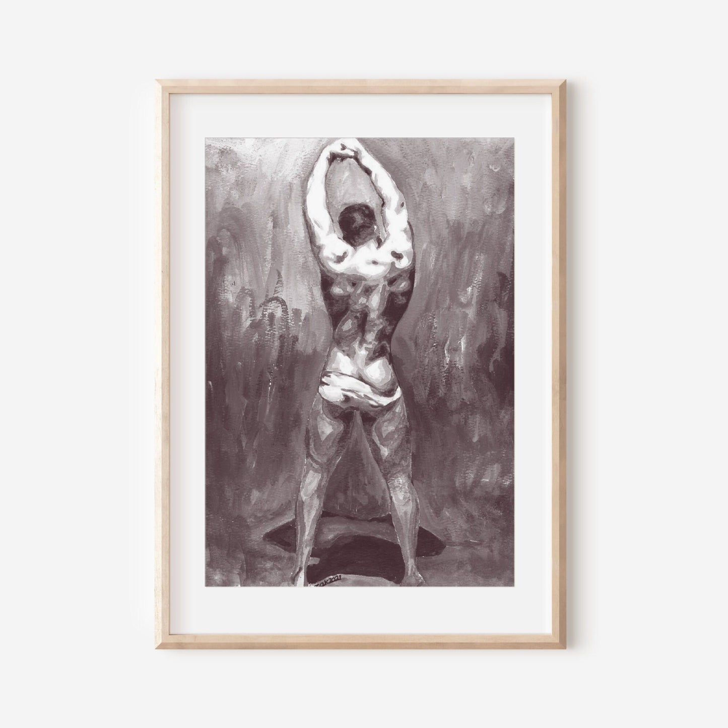 Adam in the Garden of Eden  (B&W) | Gay nude art Print