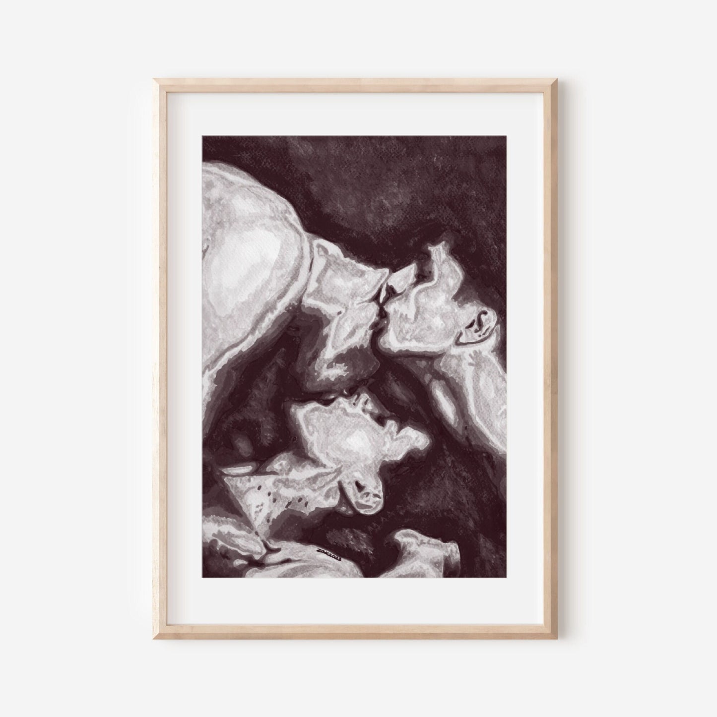 3Sum Kiss | Gay nude art Print